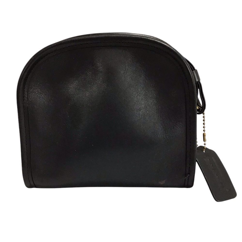 Vintage Black Coach Abbie 9017 Crossbody Zip Bag Leather Mini Crossbody Bag - Picture 4 of 14